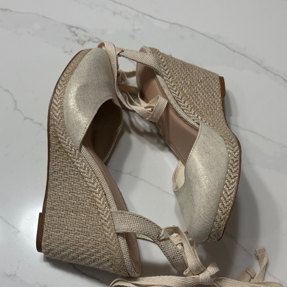 Kelly & Katie Beige Lace-Up Espadrilles - Picture 9 of 17